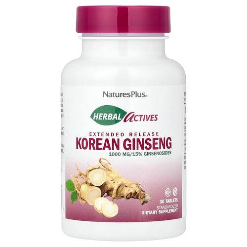 Naturesplus Herbal Actives Korean Ginseng Extended Release 1 000 Mg 30 Tablets