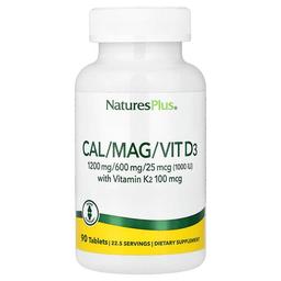 Naturesplus Cal Mag Vit D3 With Vitamin K2 90 Tablets