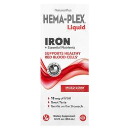 Naturesplus Hema Plex Liquid Iron Essential Nutrients Mixed Berry 8 5 Fl Oz 250 Ml