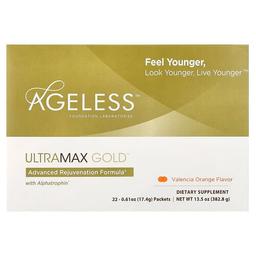 Ageless Foundation Laboratories Ultramax Gold With Alphatrophin Valencia Orange 22 Packets 0 61 Oz 17 4 G Each