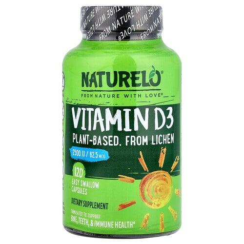 Naturelo Vitamin D3 62 5 Mcg 2 500 Iu 120 Easy Swallow Capsules