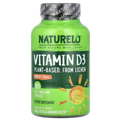 Naturelo Vitamin D3 125 Mcg 5 000 Iu 180 Easy Swallow Capsules product image
