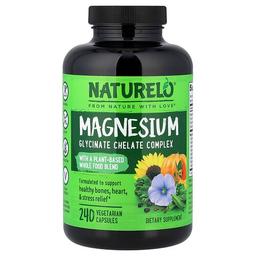 Naturelo Magnesium Glycinate Chelate Complex 240 Vegetarian Capsules