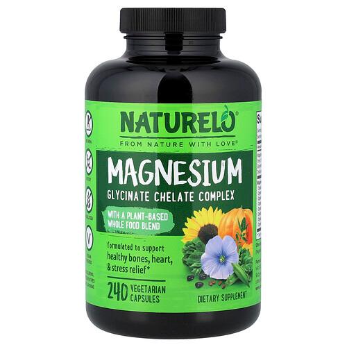 Naturelo Magnesium Glycinate Chelate Complex 240 Vegetarian Capsules