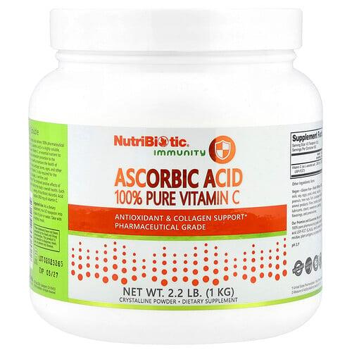 Nutribiotic Immunity Ascorbic Acid 100 Pure Vitamin C Crystalline Powder 2 2 Lb 1 Kg