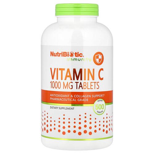 Nutribiotic Immunity Vitamin C 1 000 Mg 500 Vegan Tablets