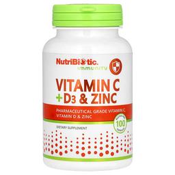 Nutribiotic Immunity Vitamin C D3 Zinc 100 Capsules