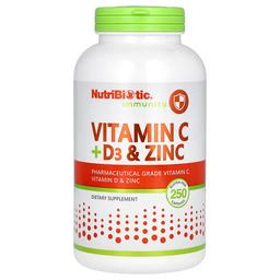 Nutribiotic Immunity Vitamin C D3 Zinc 250 Capsules