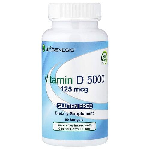 Nutra Biogenesis Vitamin D 5000 125 Mcg 90 Softgels product image