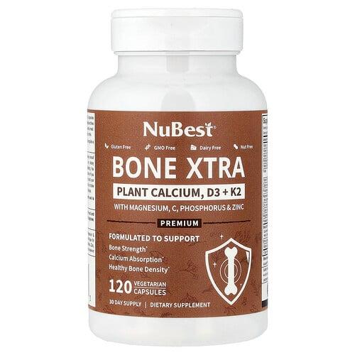 Nubest Bone Xtra Plant Calcium D3 K2 120 Vegetarian Capsules
