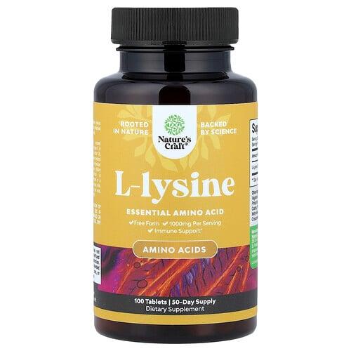 Nature S Craft L Lysine 100 Tablets 500 Mg Per Tablet
