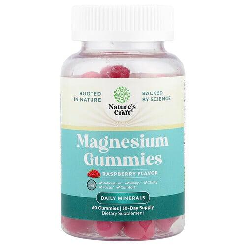 Nature S Craft Magnesium Gummies Raspberry Sugar Free 60 Gummies