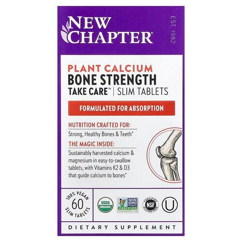 New Chapter Plant Calcium Bone Strength Take Care 60 Vegan Slim Tablets