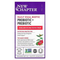 New Chapter Daily Dual Biotic Probiotic Prebiotic 60 Vegan Capsules