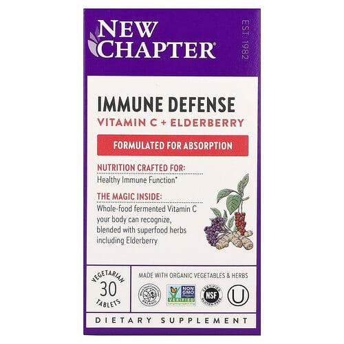 New Chapter Immune Defense Vitamin C Elderberry 30 Vegetarian Tablets