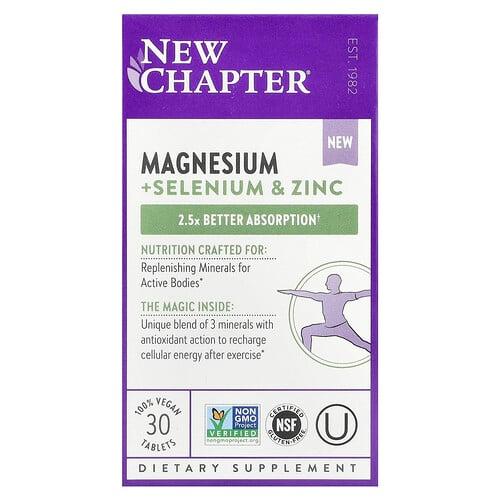 New Chapter Magnesium Selenium Zinc 30 Vegan Tablets