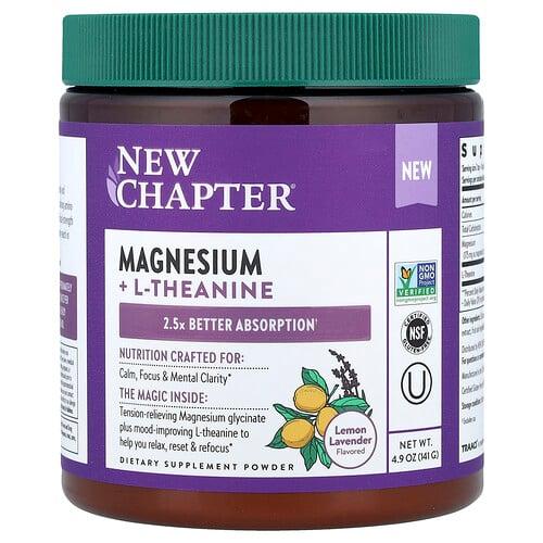 New Chapter Magnesium L Theanine Powder Lemon Lavender 4 9 Oz 141 G