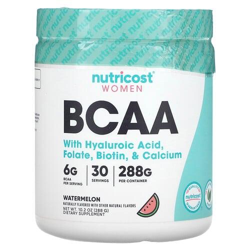 Nutricost Women Bcaa With Hyaluronic Acid Folate Biotin Calcium Watermelon 10 9 Oz 306 G
