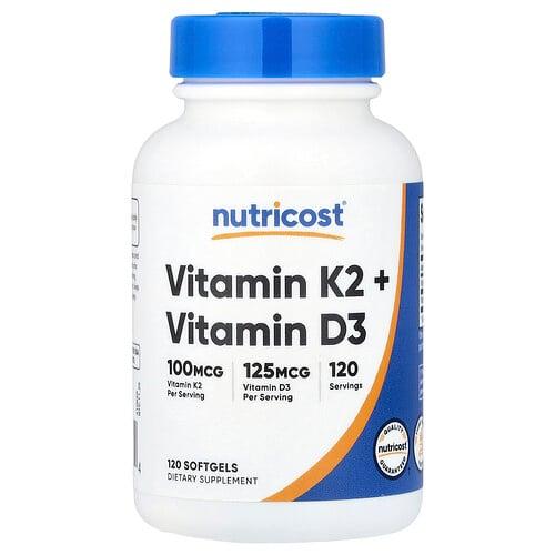 Nutricost Vitamin K2 Vitamin D3 120 Softgels
