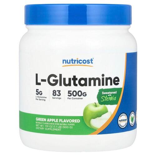 Nutricost L Glutamine Green Apple 17 9 Oz 500 G