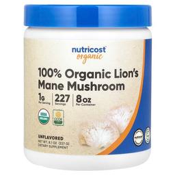 Nutricost 100 Organic Lion S Mane Mushroom Unflavored 8 1 Oz 227 G