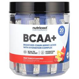 Nutricost Performance Bcaa Fruit Punch 20 Packets 0 5 Oz 13 G Each