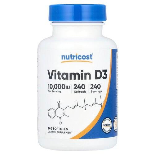 Nutricost Vitamin D3 250 Mcg 10 000 Iu 240 Softgels product image