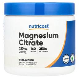 Nutricost Magnesium Citrate Unflavored 8 9 Oz 250 G