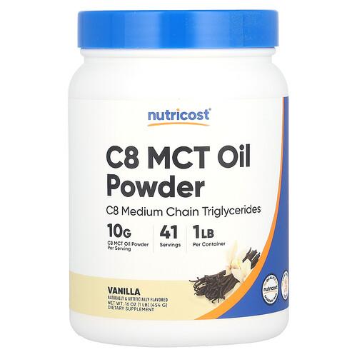 뉴트리코스트 Nutricost, C8 MCT 오일 분말, 바닐라, 454g(1lb) product image
