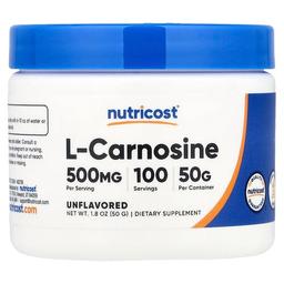 Nutricost L Carnosine Unflavored 1 8 Oz 50 G