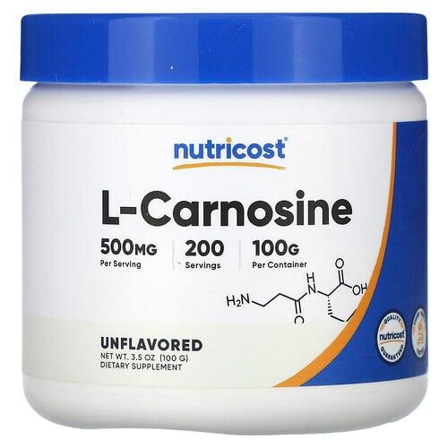 Nutricost L Carnosine Unflavored 3 5 Oz 100 G