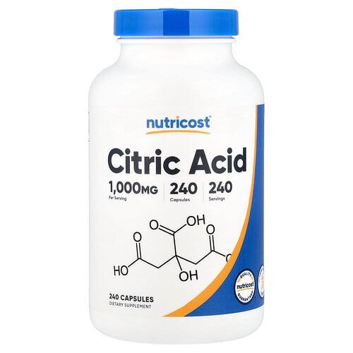 Nutricost Citric Acid 1 000 Mg 240 Capsules