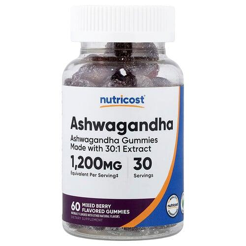 Nutricost Ashwagandha Gummies Mixed Berry 60 Gummies 600 Mg Per Gummy
