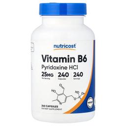 Nutricost Vitamin B6 Pyridoxine Hcl 25 Mg 240 Capsules