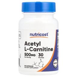 Nutricost Acetyl L Carnitine 500 Mg 30 Capsules