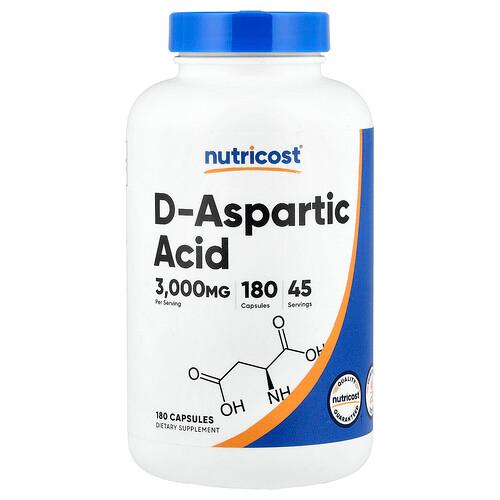 Nutricost D Aspartic Acid 180 Capsules 750 Mg Per Capsule