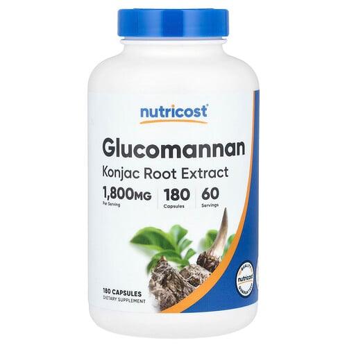Nutricost Glucomannan Konjac Root Extract 180 Capsules 600 Mg Per Capsule