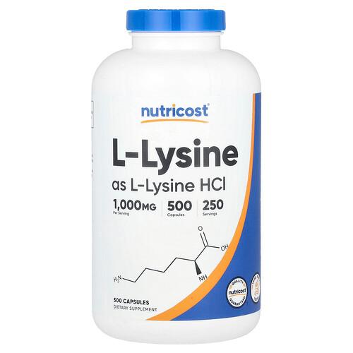 Nutricost L Lysine 500 Capsules 500 Mg Per Capsule
