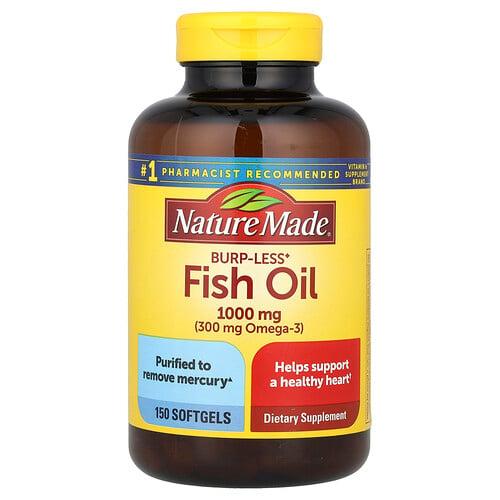Nature Made Fish Oil Burp Less 1 000 Mg 150 Softgels