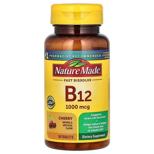Nature Made B 12 Sublingual Cherry 1 000 Mcg 50 Tablets