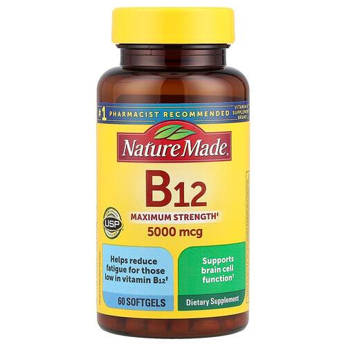 Nature Made Vitamin B12 Maximum Strength 5 000 Mcg 60 Softgels