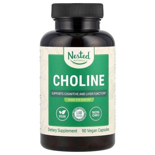 Nested Naturals Choline 90 Vegan Capsules 250 Mg Per Capsule