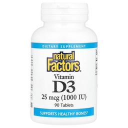 Natural Factors Vitamin D3 25 Mcg 1 000 Iu 90 Tablets