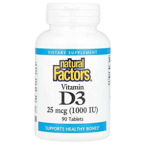 Natural Factors Vitamin D3 25 Mcg 1 000 Iu 90 Tablets