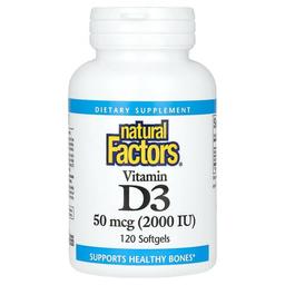 Natural Factors Vitamin D3 50 Mcg 2 000 Iu 120 Softgels