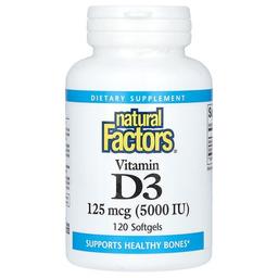 Natural Factors Vitamin D3 125 Mcg 5 000 Iu 120 Softgels