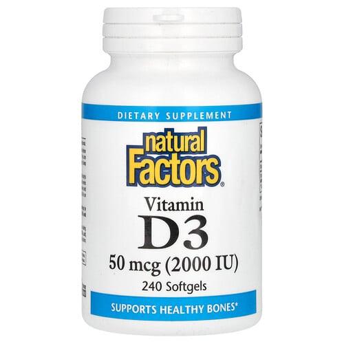 Natural Factors Vitamin D3 50 Mcg 2 000 Iu 240 Softgels