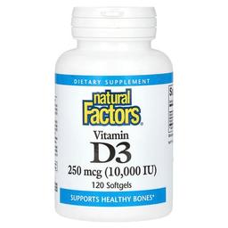 Natural Factors Vitamin D3 250 Mcg 10 000 Iu 120 Softgels