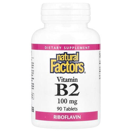 Natural Factors Vitamin B2 Riboflavin 100 Mg 90 Tablets product image