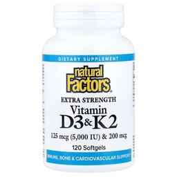 Natural Factors Vitamin D3 K2 120 Softgels
